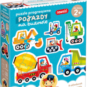 CzuCzu. Puzzle progresywne. Pojazdy na budowie