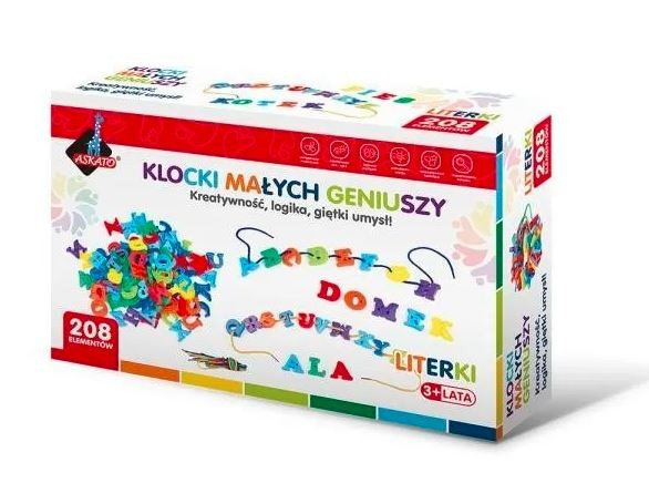 Askato, Klocki małych geniuszy – Literki, 208 elementów