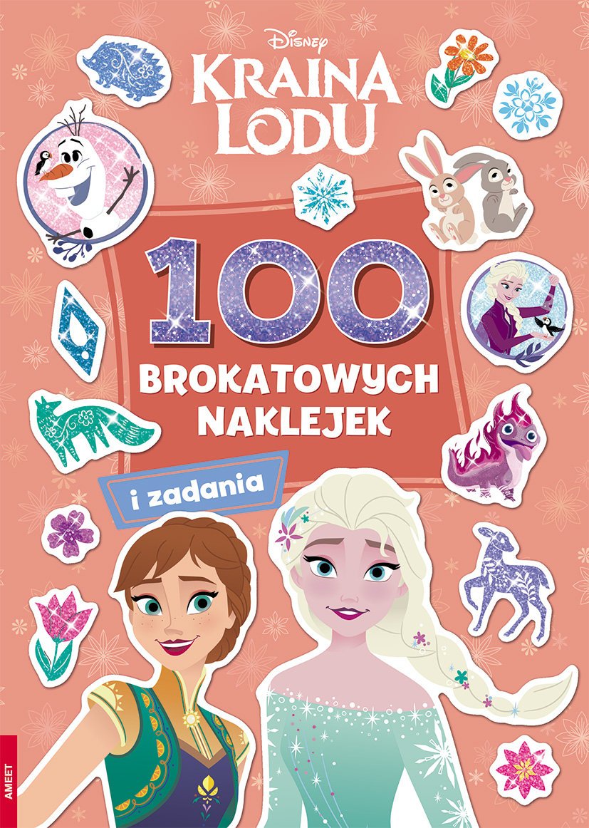 100 brokatowych naklejek Kraina lodu