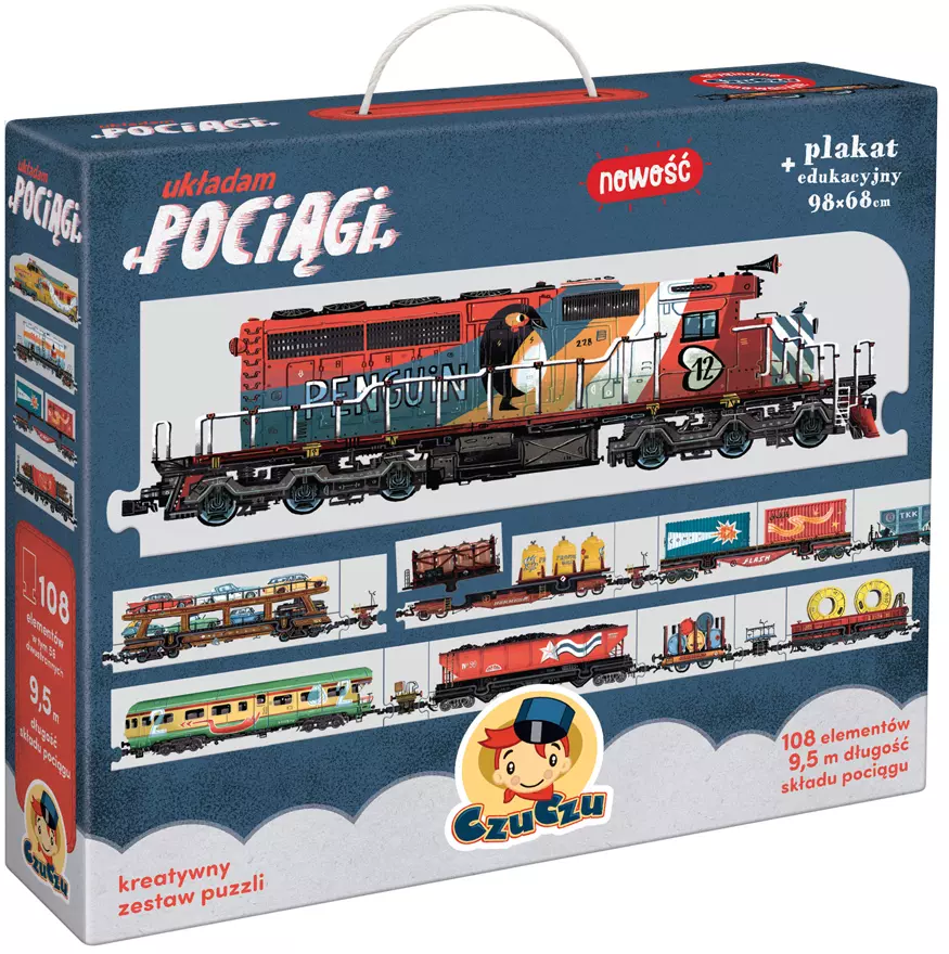 Puzzle 108 elementów. CzuCzu. Układam pociągi