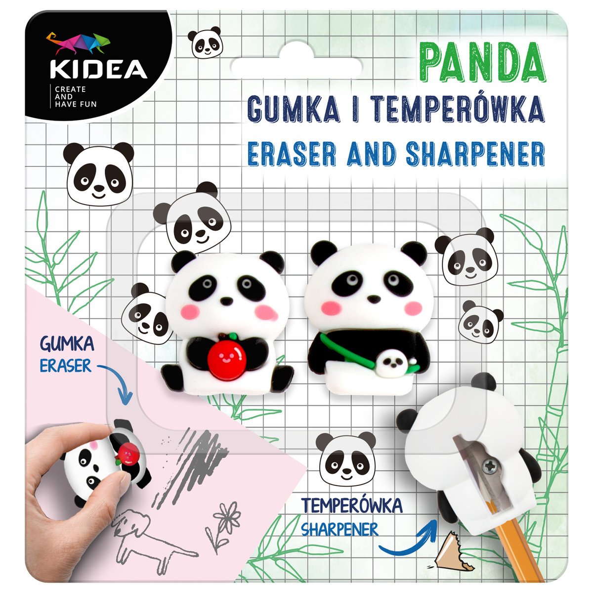 Gumka i temperówka panda