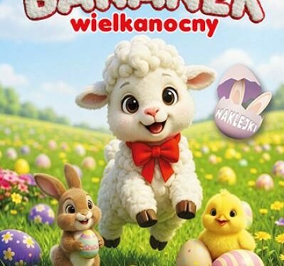 Baranek wielkanocny  . Kolorowanka