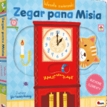 Okladka-3D-ksiazki-z-ruchomymi-elementami-Wesole-zwierzaki.-Zegar-pana-Misia-przedstawiajaca-czerwony-zegar-z-widocznym-ruchomym-elementem