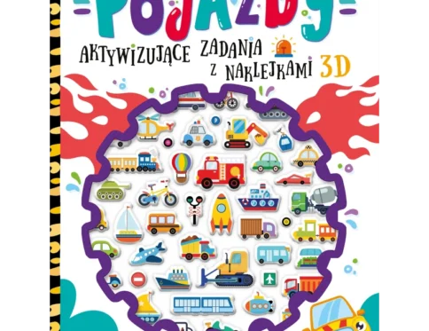 Aktywizujące zadania z naklejkami 3d.  Pojazdy